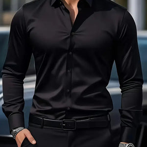 Bügelfreies Hemd | Knitterfrei | Slim Fit | Button-Up Hemd | Herrenhemden-Fashion Peak