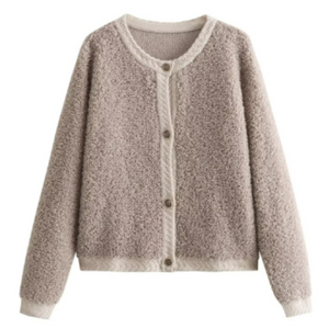 Fleece-Strickjacke – Warm – Gestrickt – Strickjacke – Damen-Strickjacke-Fashion Peak