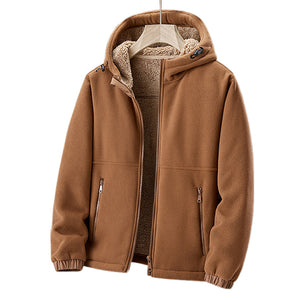Fleecegefütterter Hoodie | Warm | Mit Reißverschluss | Winter-Hoodie | Herren-Hoodie-Fashion Peak