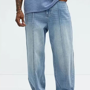 Gerade geschnittene Jeans | Hohe Taille | Washed | Locker sitzende Jeans | Herrenjeans-Fashion Peak