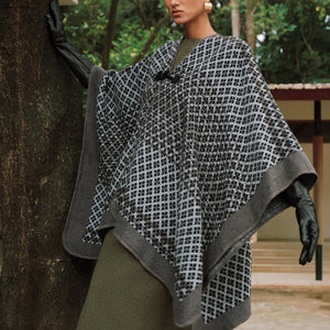 Gestrickter Poncho | Elegant | Übergröße | Poncho Cape | Damenbekleidung-Fashion Peak