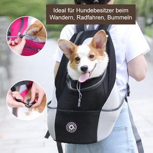 Hunderucksack Bauchtrage | Atmungsaktiv | Verstellbar | Bis 12 kg-Fashion Peak