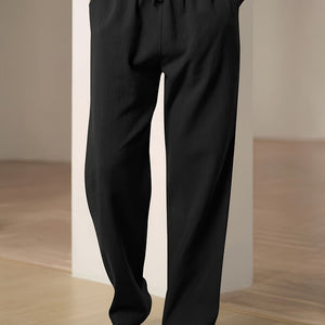 Loungehose – Elastischer Bund – Kordelzug – Gerade Beine – Herrenhose-Fashion Peak