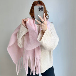 Schal Damen | Oversized mit Fransen | Weich und Warm-Fashion Peak