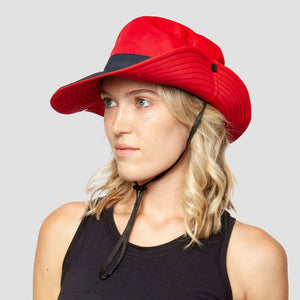 Sonnenhut Damen | UPF 50+ | Zopfloch | Kinnband | Faltbar-Fashion Peak
