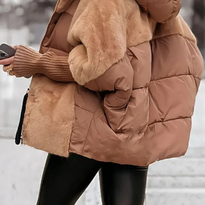 Übergroße Winterjacke | Kunstfell | Daunenjacke | Wintermantel für Frauen-Fashion Peak