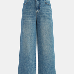 Weite Jeans | Blau | Locker sitzend | Hohe Taille | Damenjeans-Fashion Peak