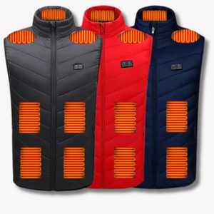 Beheizte Weste – Warme Herrenweste mit Reißverschluss und Puffer-Design-Fashion Peak