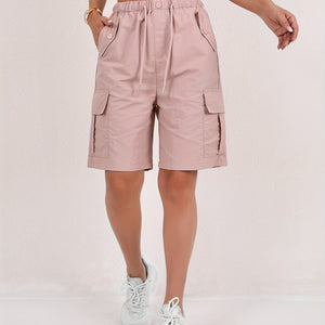 Cargo-Shorts – Elastischer Bund – Lockere Passform – Freizeit-Shorts – Damen-Shorts-Fashion Peak
