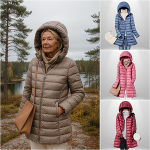 Daunenjacke – Leicht – Mit Kapuze – Pufferjacke – Wintermantel für Frauen-Fashion Peak