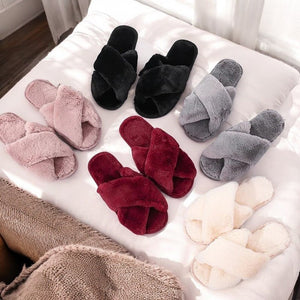 Hausschuhe Damen - Kuschelig Offene Zehen Plüsch-Fashion Peak