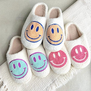 Hausschuhe Damen - Smiley Lachgesicht Plüsch Rutschfest-Fashion Peak