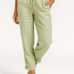 Hose mit elastischem Bund – Lässige Hose für Frauen mit normalem Bund und Kordelzug-Fashion Peak