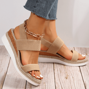 Keilsandalen | Elastische Riemen | Slip-On | Plateausandalen | Damen-Fashion Peak