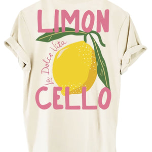 Limoncello T-Shirt - Casual - Zitronenprint - T-Shirt in Übergröße - Damen T-Shirt-Fashion Peak
