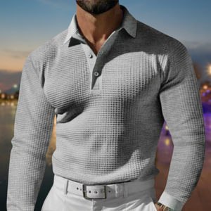 Polo Trui - Met kraag - Knoopsluiting - Wafelgebreide trui - Heren trui-Fashion Peak