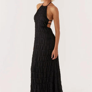 Rückenfreies Kleid – Elegant – Neckholder – Maxikleid – Sommerkleid-Fashion Peak