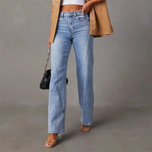 Schlaghose Jeans | Hellblau | Wide-Leg | Hoher Bund-Fashion Peak