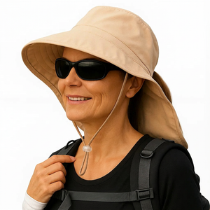 Sonnenhut Damen | UPF 50+ | Nackenschutz | Faltbar-Fashion Peak
