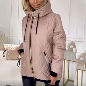 Steppjacke - Kapuze - wattiert - Jacke in Übergröße - Winterjacke für Frauen-Fashion Peak