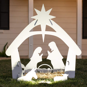 Weihnachtskrippe – Außenbereich – Heilige Familie – Weihnachtskrippe – Weihnachtsdeko-Fashion Peak