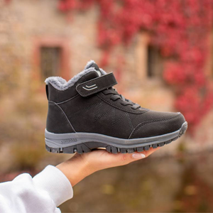 Winterboots Damen Klettverschluss | Gefüttert | Outdoor | Rutschfest-Fashion Peak