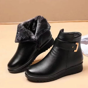 Winterschuhe Damen Gefüttert | Reißverschluss | Keilsohle | Warm-Fashion Peak